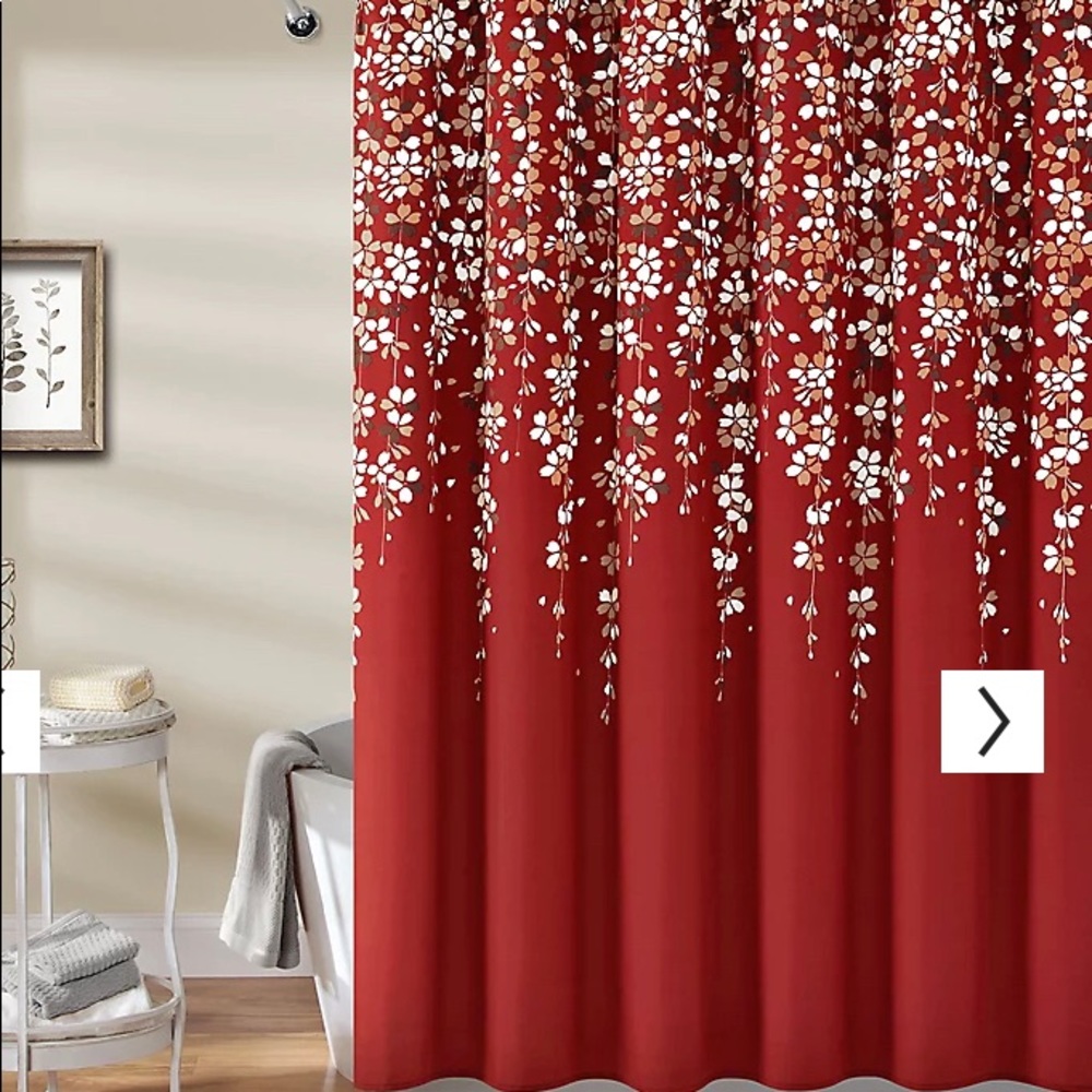 NWOT Red Floral Shower Curtain from Kohl’s